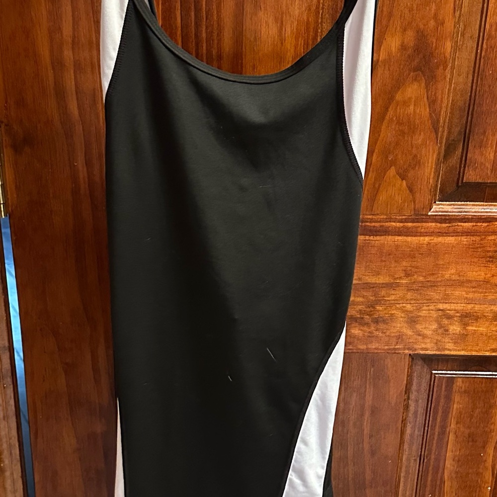 Black and White Sleeveless Dress